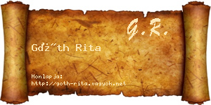 Góth Rita névjegykártya